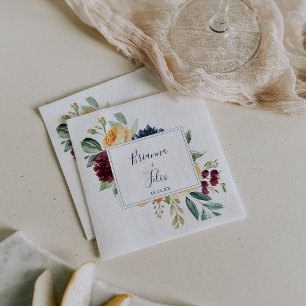 Serviette En Papier Multicolor élégant Mariage floral Napkin