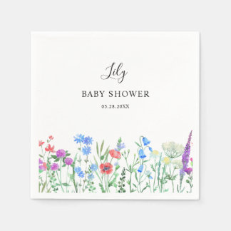 Serviette En Papier Multihued Wildflower Baby Shower Celebration