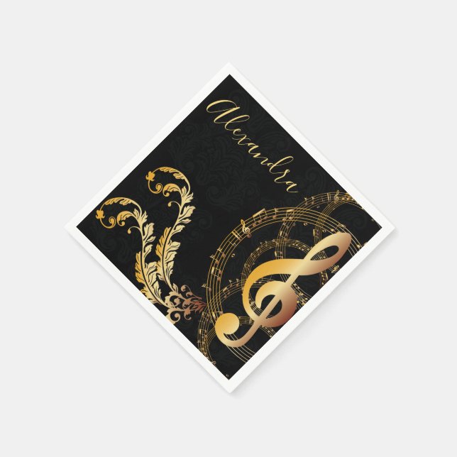 Serviette En Papier Music Note Design de luxe (Coin)