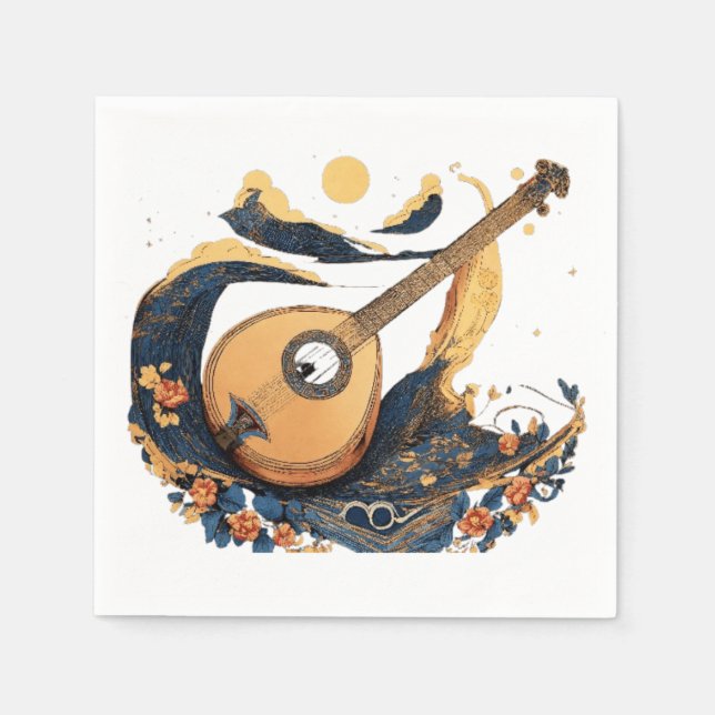 Serviette En Papier Musique cosmique (Devant)