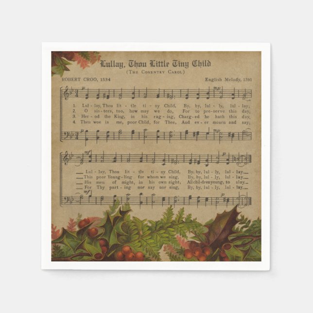 Serviette En Papier Musique de Noël (Devant)