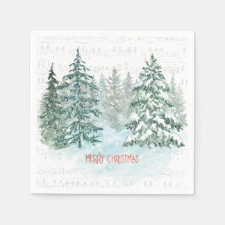 Serviette En Papier Musique d'hiver Pin de Noël