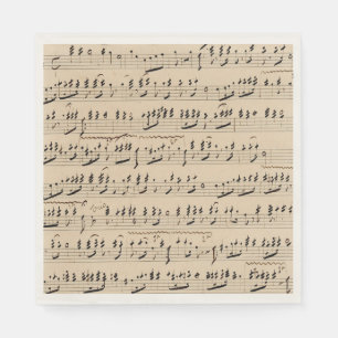 Serviette En Papier Musique feuille manuscrite vintage