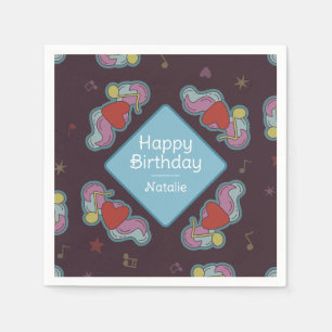 Serviette En Papier Musique Lover Doodles Thème Anniversaire Party Blu