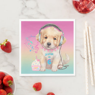 Serviette En Papier Musique mignonne Aimant Golden Retriever Personnal