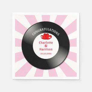 Serviette En Papier Musique Retro Vinyl Record Mariage