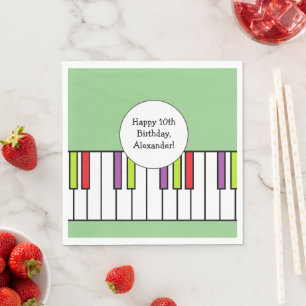 Serviette En Papier Musique Touches de Piano Anniversaire Âge Personna