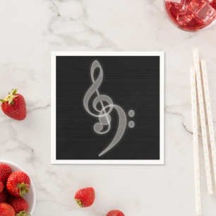 Serviette En Papier Musique - Treble et Bass Clef Party Napkins