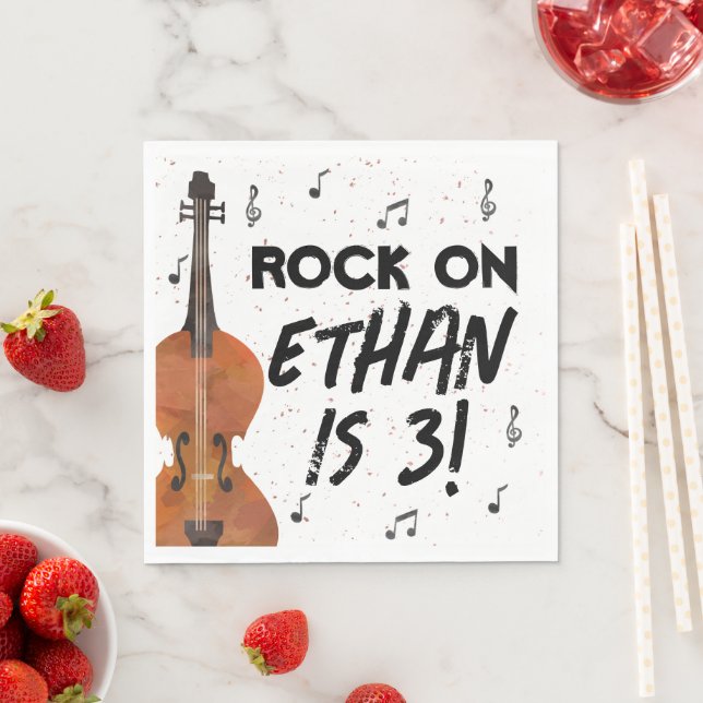Serviette En Papier Musique violon Anniversaire Papier de fête (En situation)
