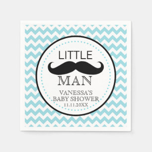 Serviette En Papier Mustache Lil' Petit Homme Baby shower Thème Garçon