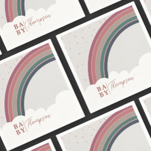 Serviette En Papier Muted Rainbow Baby shower Girl