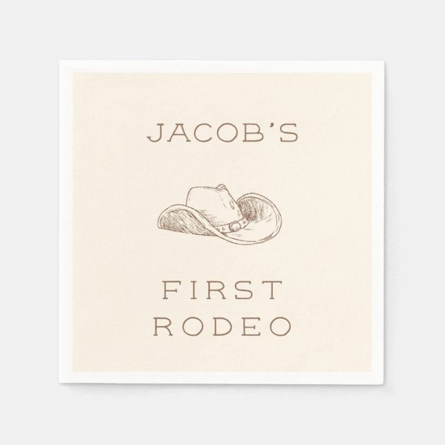 Serviette En Papier My First Rodeo Customizable Neural Party Napkin (Devant)