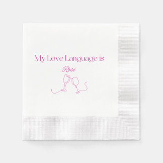 Serviette En Papier My Love Language is Rosé Cocktail Napkins