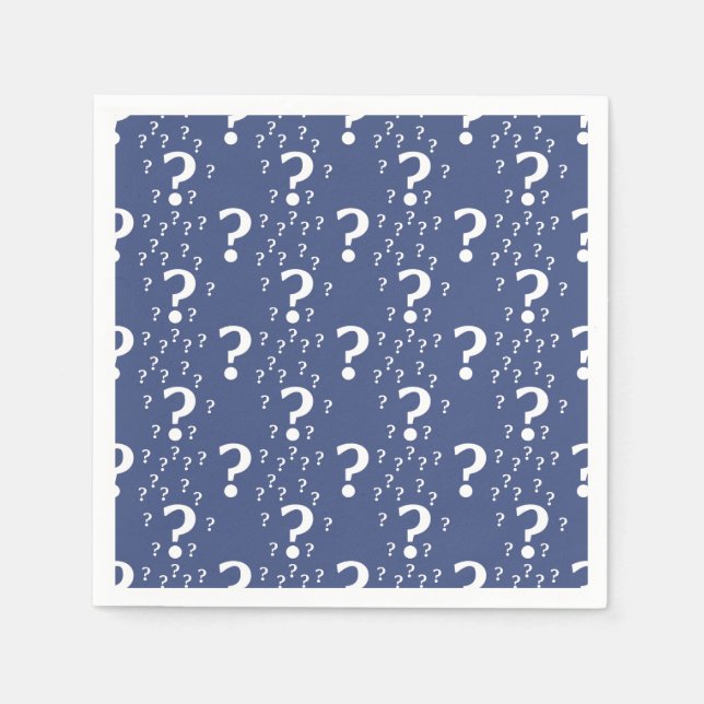 Serviette En Papier Mystère question marque énigme puzzle bleu (Devant)