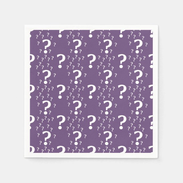 Serviette En Papier Mystère question marque énigme puzzle violet (Devant)