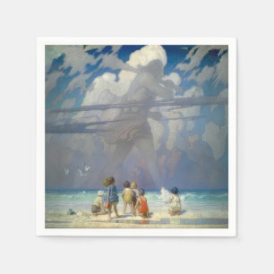 Serviette En Papier N.C. Wyeth Le Géant 1923 Illustration Vintage