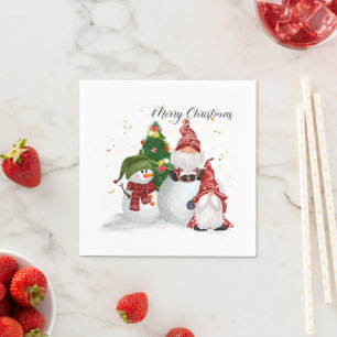 Serviette En Papier Nains de Noël Serviettes de Noël