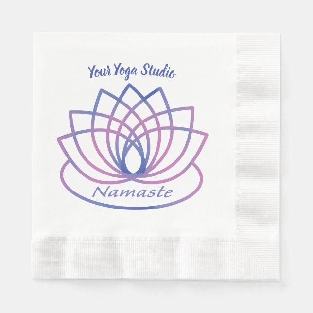 Serviette En Papier Namaste Purple et Pink Lotus Flower (Devant)