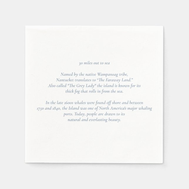 Serviette En Papier Nantucket 50 Miles Out to Sea Cocktail Napkins (Devant)