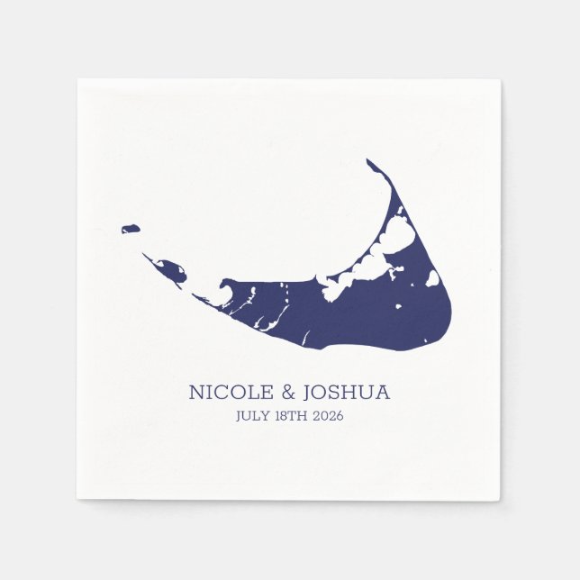 Serviette En Papier Nantucket Island Mariage Nantucket Navy (Devant)