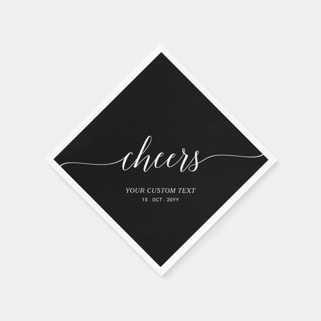 Serviette En Papier Napki de l'événement Cheers avec lettrage élégant  (Coin)