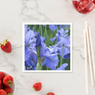 Serviette En Papier Napkin bleu Iris Table