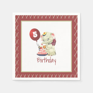 Serviette En Papier Napkin d'anniversaire vintage éléphant