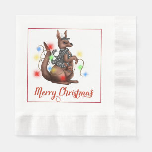Serviette En Papier Napkin de Noël Kangaroo