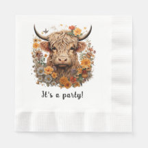 Napkin de vache Highland, Anniversaire, Douches Na