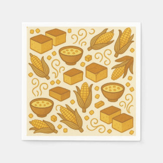Serviette En Papier Napkin Design – Cornbread & Corn Chowde for USA