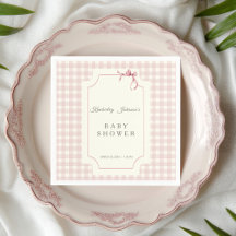 Napkin En vichy rose avec poitrine