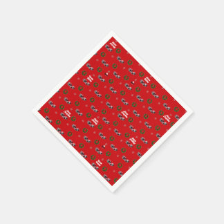 Serviette En Papier Napkin Festive Red Holiday avec des salutations jo