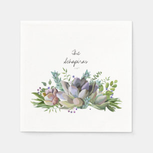 Serviette En Papier Napkin floral Succulent