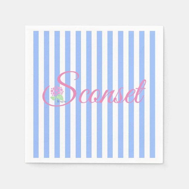 Serviette En Papier Napkin Sconset/Nantucket Blue Stripe (Devant)