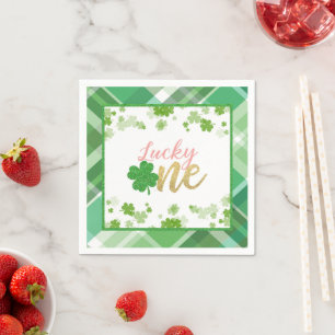 Serviette En Papier Napkin, un anniversaire chanceux