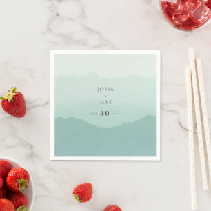 Serviette En Papier Napkine mariage de montagnes vertes