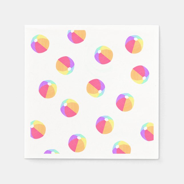 Serviette En Papier Napkins Beach Ball Party (Devant)