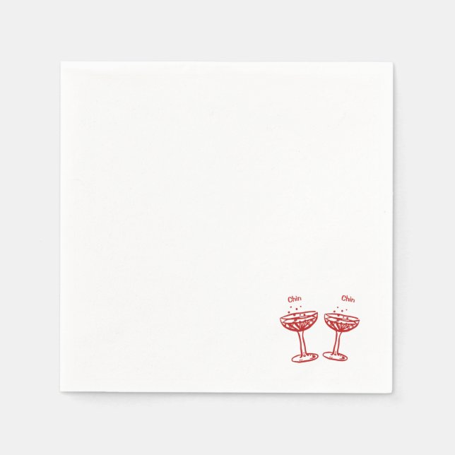 Serviette En Papier Napkins Chin Chin Champagne Party (Devant)