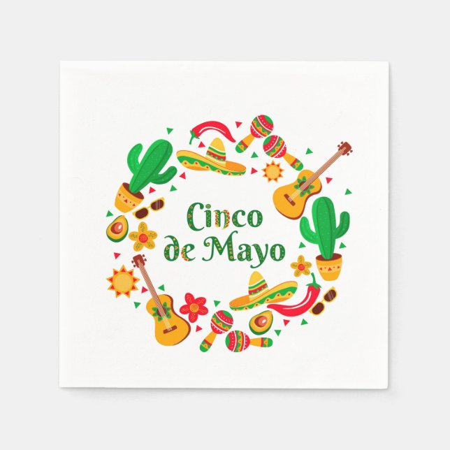 Serviette En Papier Napkins Cinco De Mayo (Devant)