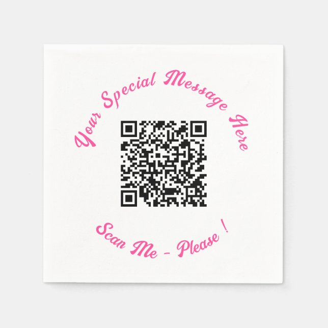 Serviette En Papier Napkins de code QR moderne avec votre texte spécia (Devant)