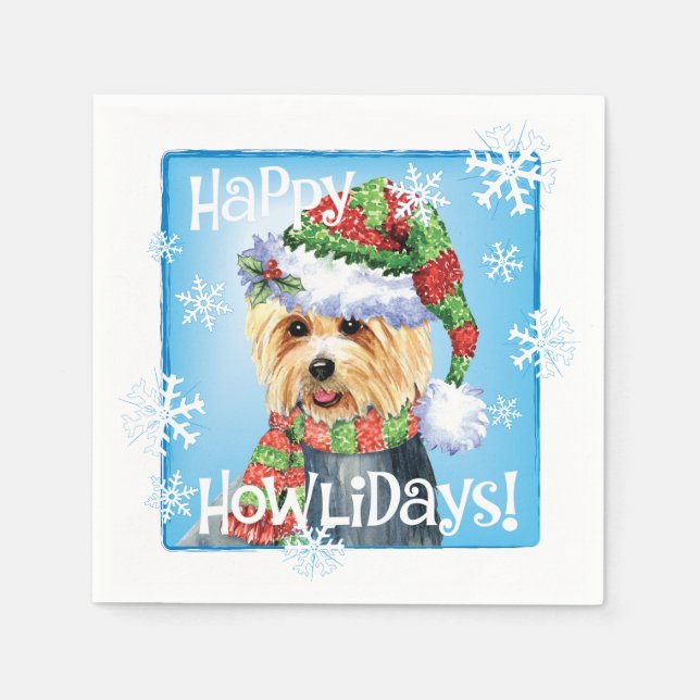 Serviette En Papier Napkins de Noël australien Terrier (Devant)