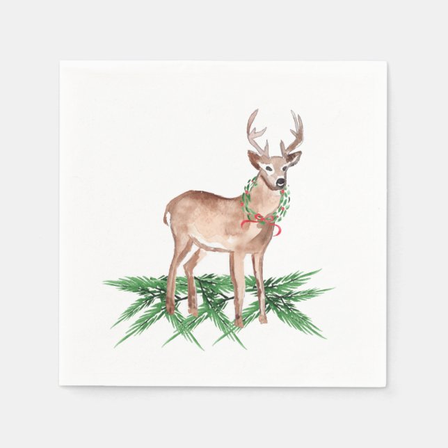 Serviette En Papier Napkins de Noël Deer (Devant)