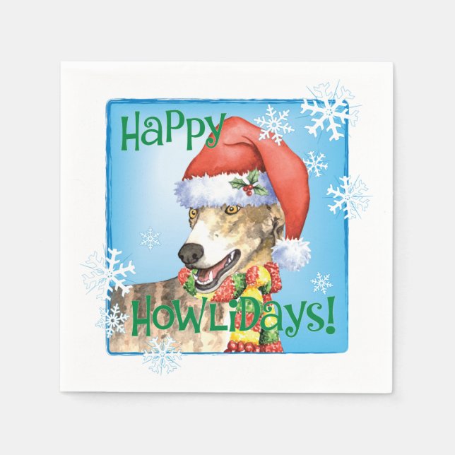 Serviette En Papier Napkins de Noël Greyhound (Devant)
