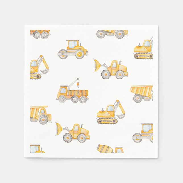 Serviette En Papier Napkins de partie de construction | Anniversaire d (Devant)