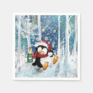 Serviette En Papier Napkins de pingouin de Noël