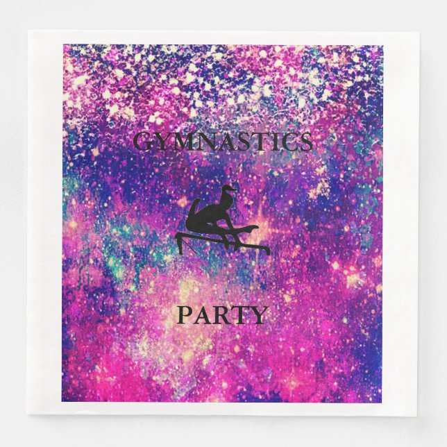 SERVIETTE EN PAPIER NAPKINS DU PARTI GYMNASTICS (Devant)