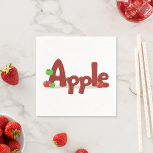 Serviette En Papier Napkins en papier Apple Word