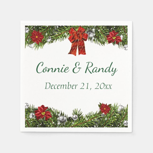 Serviette En Papier Napkins Mariage de Noël (Devant)