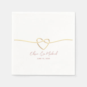 Serviette En Papier Napkins Mariage en or romantique