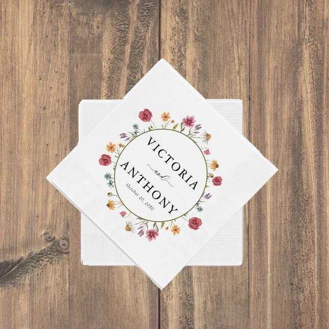 Serviette En Papier Napkins Mariage fleur sauvage (Créateur téléchargé)